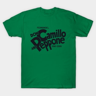 Don Camillo and Peppone Typography Design - Classic Italian Cinema Art T-Shirt